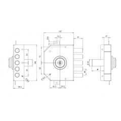 TECO T1400 SERRATURA TRIPLICE SENZA MEZZO GIRO A CILINDRO EUROPEO