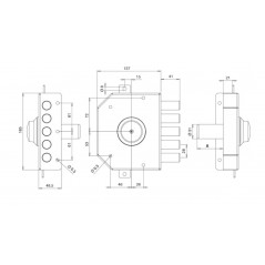 TECO T1450 SERRATURA TRIPLICE POMOLO INTERNO SENZA MEZZO GIRO A CILINDRO EUROPEO