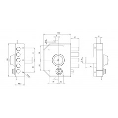 TECO T1460 SERRATURA TRIPLICE POMOLO INTERNO CON MEZZO GIRO A CILINDRO EUROPEO