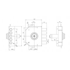 TECO T1470 SERRATURA TRIPLICE SENZA MEZZO GIRO A DOPPIO CILINDRO EUROPEO