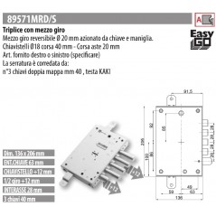 copy of MOTTURA 898371EF SERRATURA RICAMBIO EFFEPI CILINDRO EUROPEO