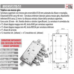 MOTTURA 89595F37/1 SERRATURA RICAMBIO FARCOM